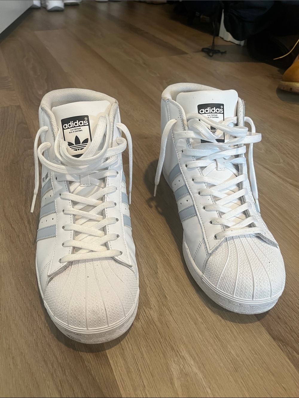 Adidas White High-Top Shell Toe Men’s Sneakers - Size 11
